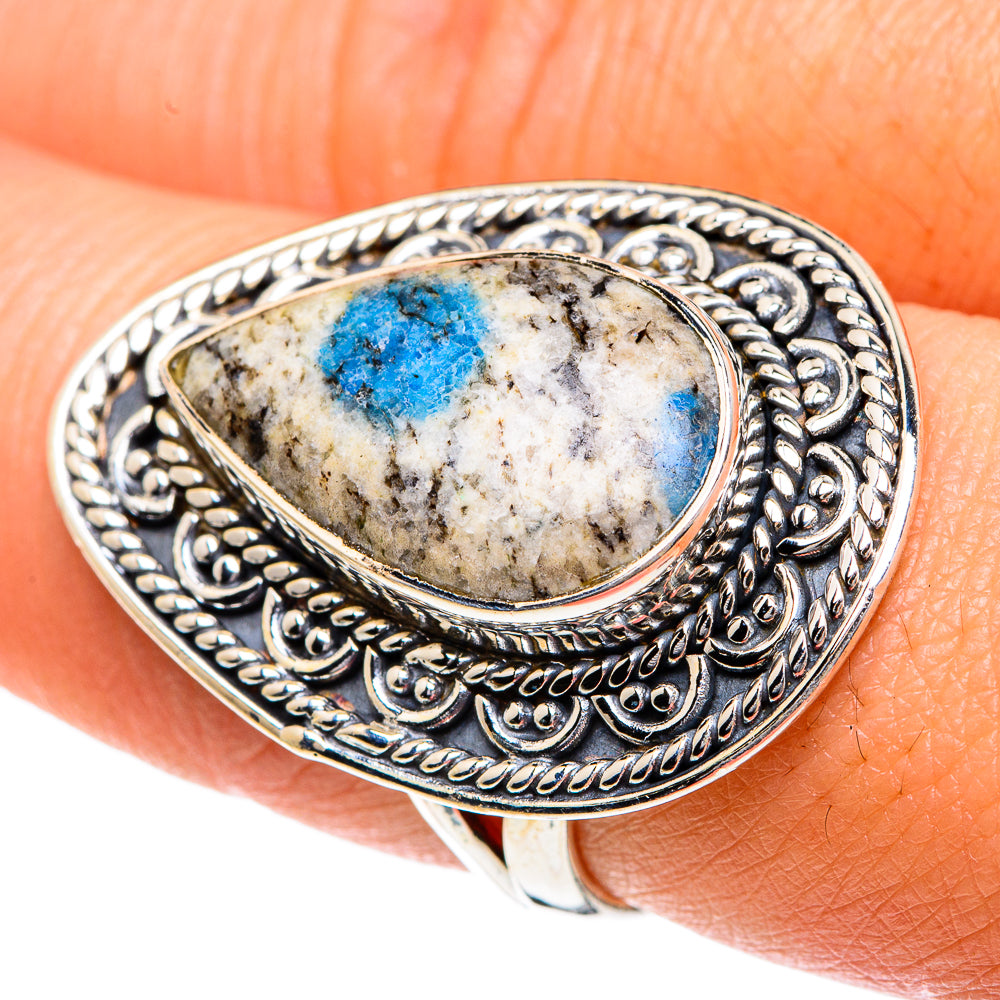 K2 Blue Azurite Rings handcrafted by Ana Silver Co - RING82565