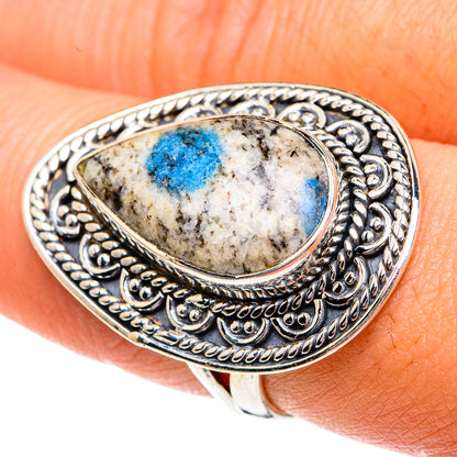 K2 Blue Azurite Rings handcrafted by Ana Silver Co - RING82565