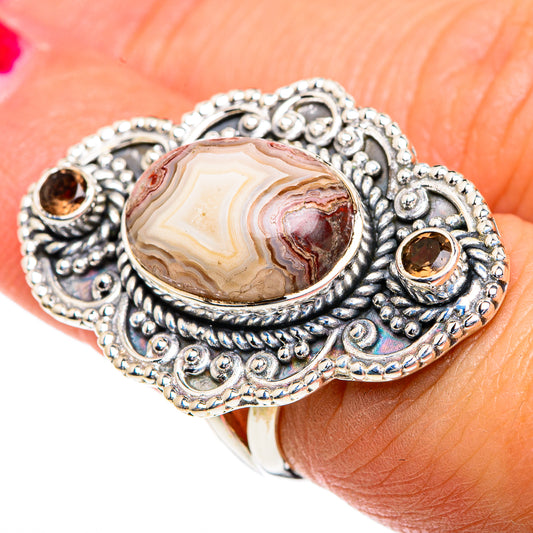 Laguna Lace Agate Rings handcrafted by Ana Silver Co - RING82586