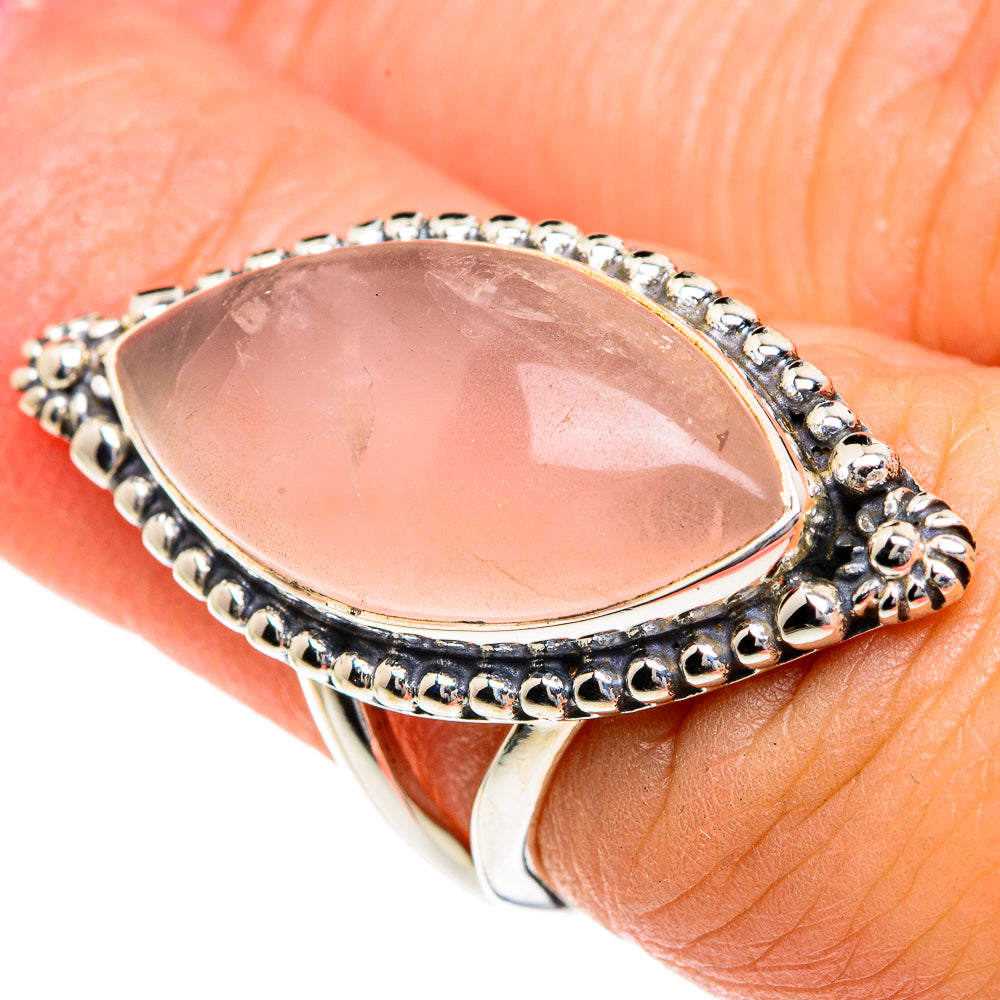 Rose Quartz Rings handcrafted by Ana Silver Co - RING82591