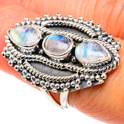 Rianbow Moonstone Rings handcrafted by Ana Silver Co - RING82600