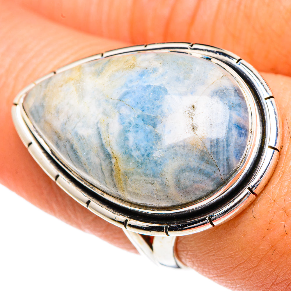 Blue Scheelite Rings handcrafted by Ana Silver Co - RING82611