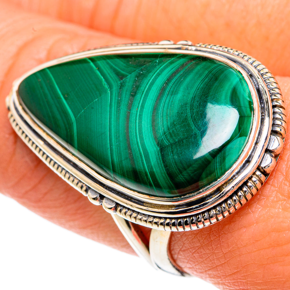 Malachite Rings handcrafted by Ana Silver Co - RING82612