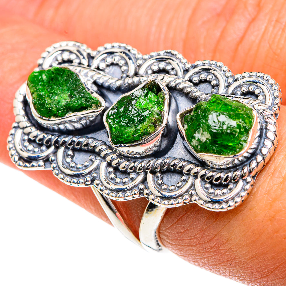 Chrome Diopside Rings handcrafted by Ana Silver Co - RING82614