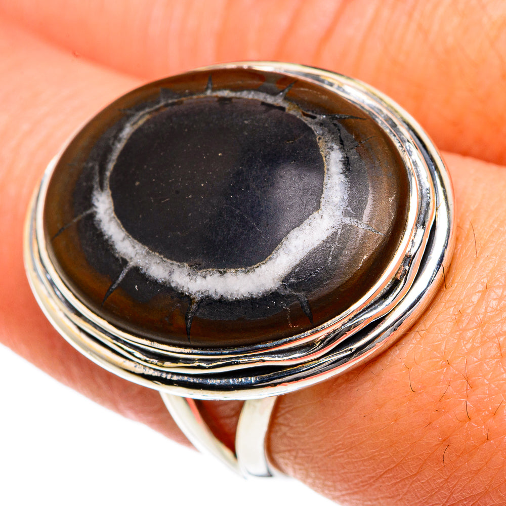 Septarian Geode Rings handcrafted by Ana Silver Co - RING82617