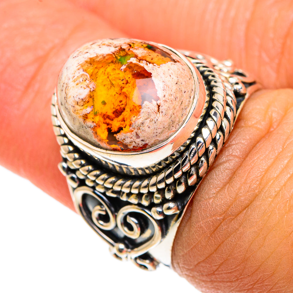 Mexican Fire Opal Rings handcrafted by Ana Silver Co - RING82632