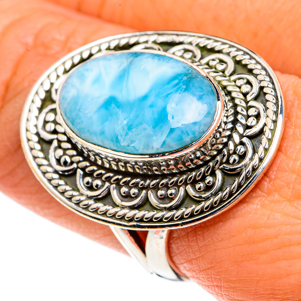 Larimar Rings handcrafted by Ana Silver Co - RING82635