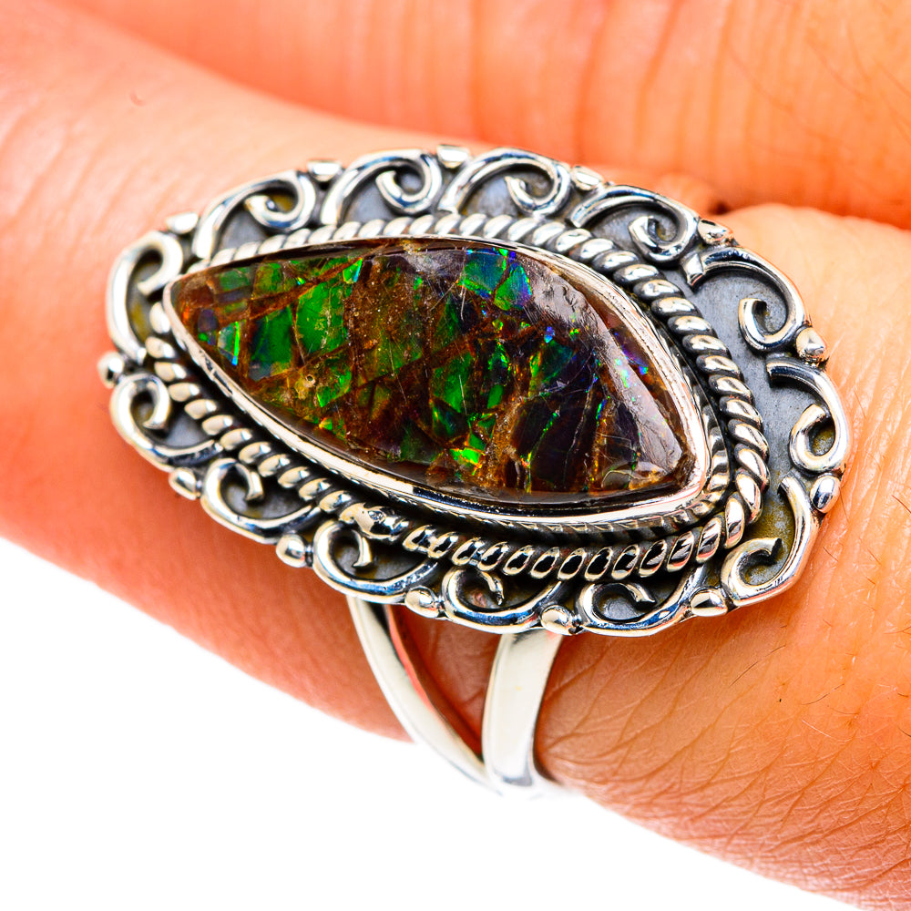 Ammolite Rings handcrafted by Ana Silver Co - RING82645