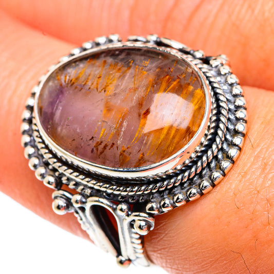 Cacoxenite Amethyst Rings handcrafted by Ana Silver Co - RING82654
