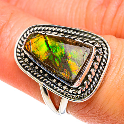 Ammolite Rings handcrafted by Ana Silver Co - RING82664