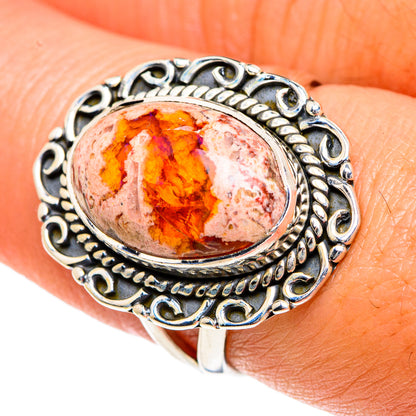 Mexican Fire Opal Rings handcrafted by Ana Silver Co - RING82666