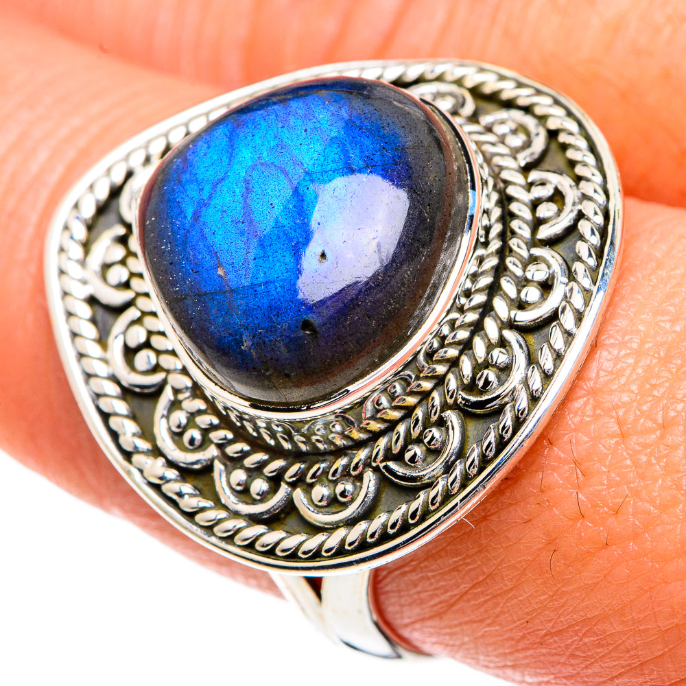Labradorite Rings handcrafted by Ana Silver Co - RING82674
