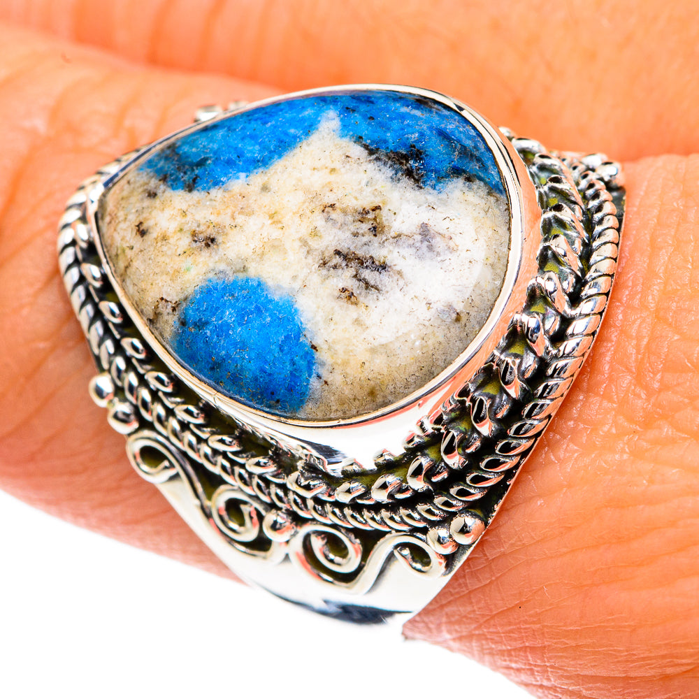 K2 Blue Azurite Rings handcrafted by Ana Silver Co - RING82675