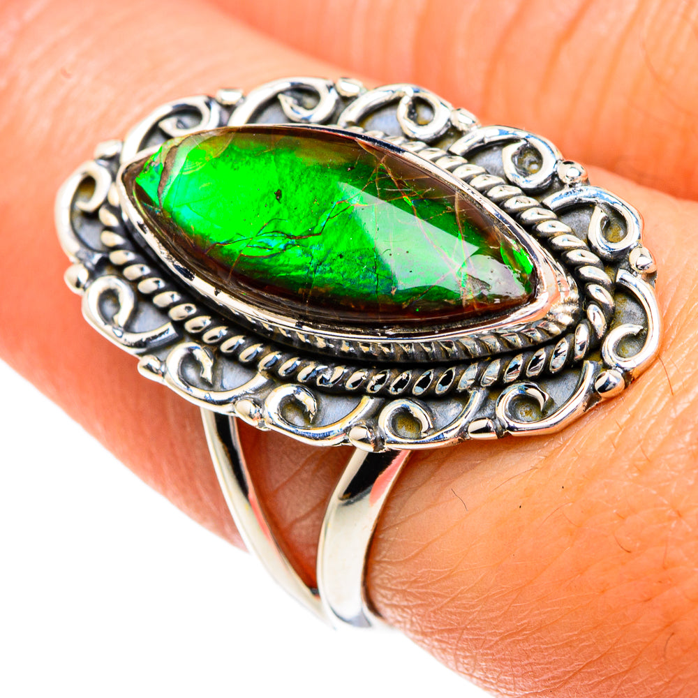 Ammolite Rings handcrafted by Ana Silver Co - RING82678