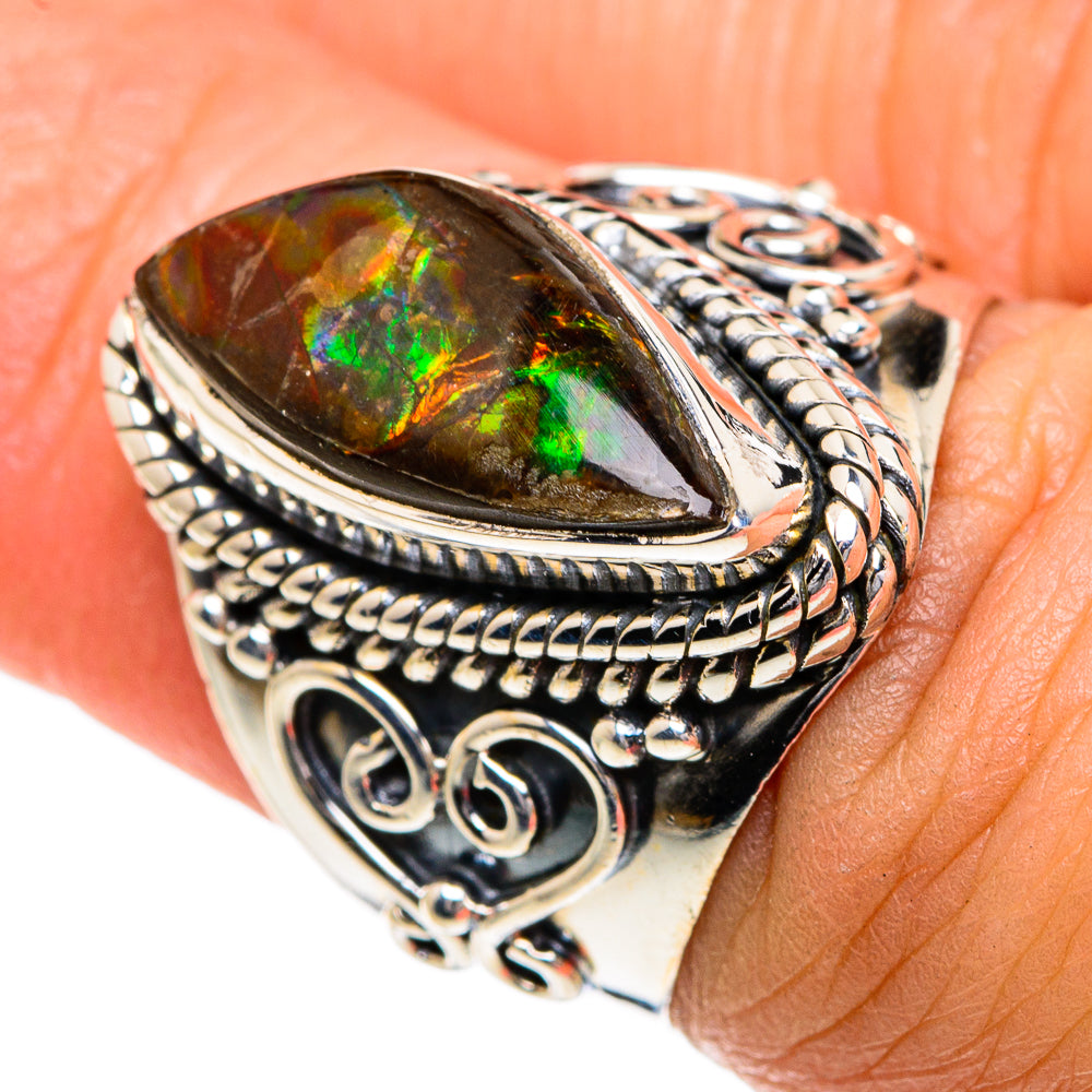 Ammolite Rings handcrafted by Ana Silver Co - RING82696