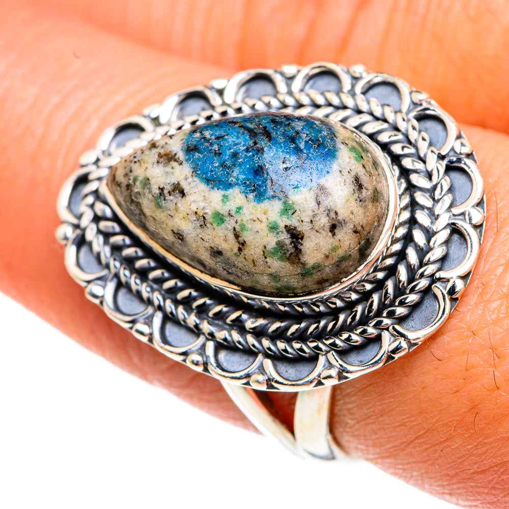K2 Blue Azurite Rings handcrafted by Ana Silver Co - RING82699