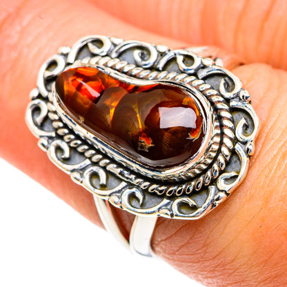 Mexican Fire Agate Rings handcrafted by Ana Silver Co - RING82711