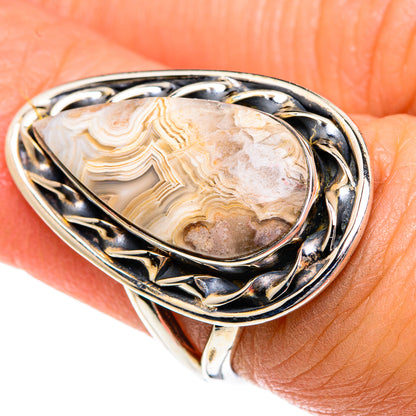 Laguna Lace Agate Rings handcrafted by Ana Silver Co - RING82753