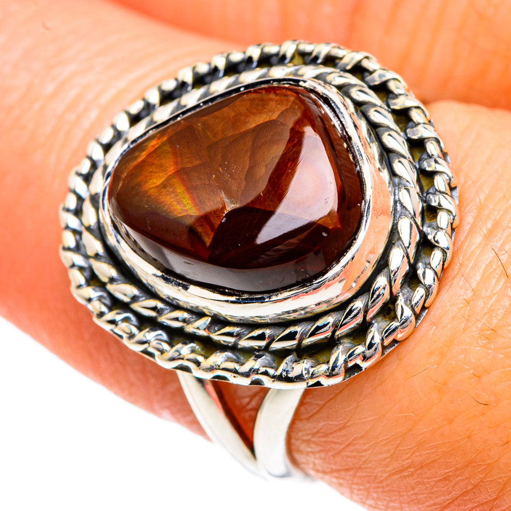 Mexican Fire Agate Rings handcrafted by Ana Silver Co - RING82764