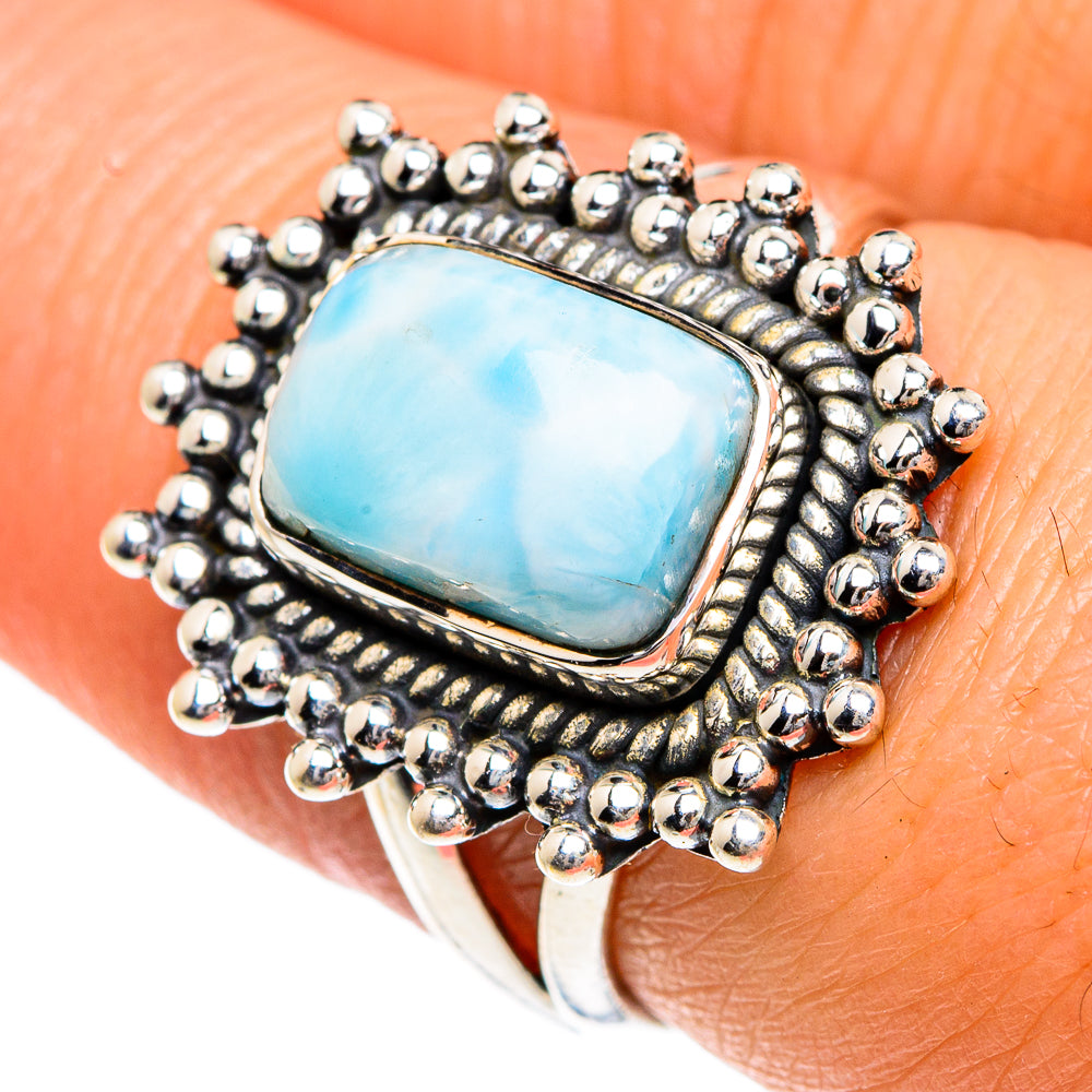 Larimar Rings handcrafted by Ana Silver Co - RING82791