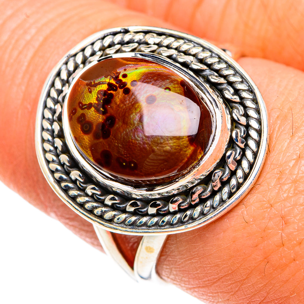 Mexican Fire Agate Rings handcrafted by Ana Silver Co - RING82797