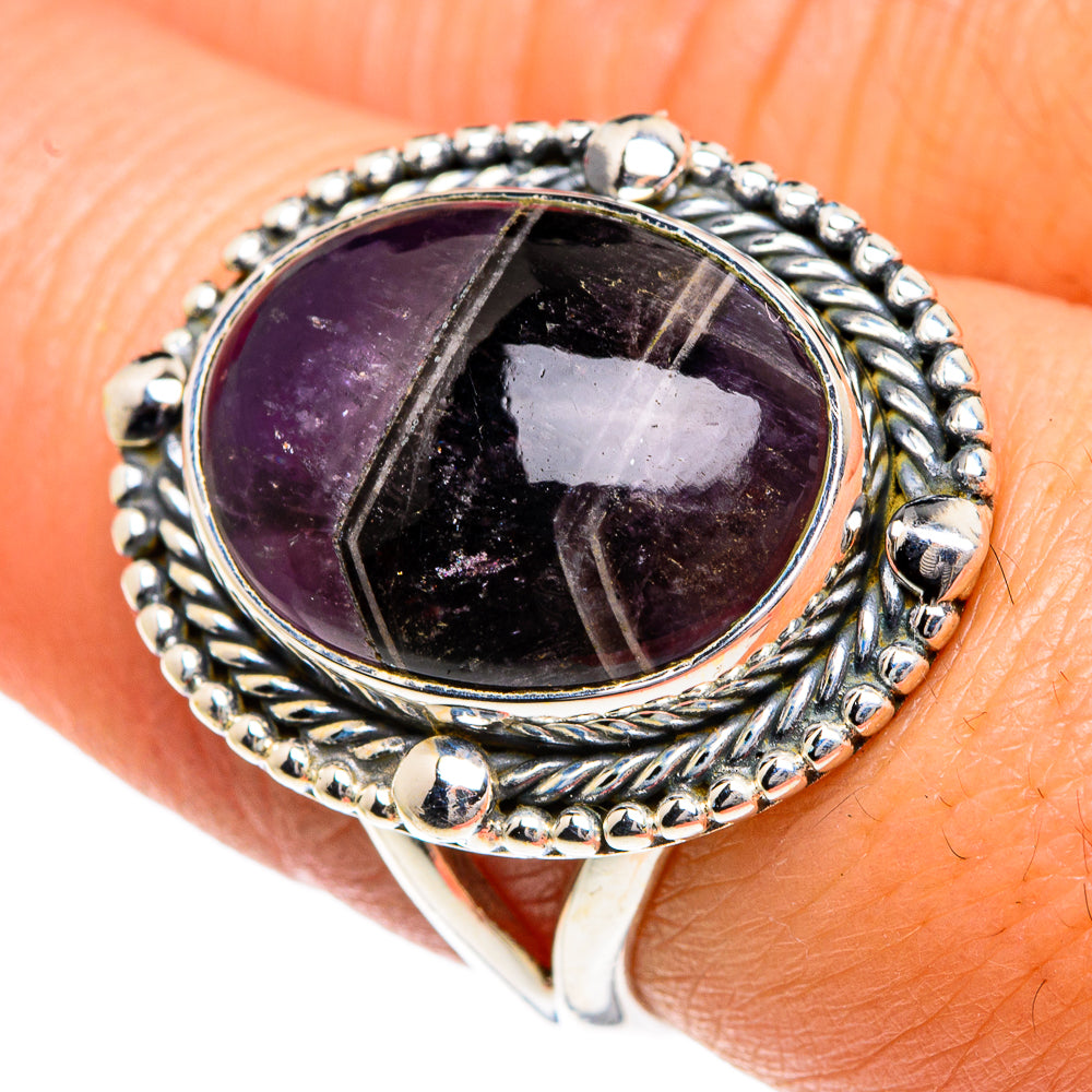 Chevron Amethyst Rings handcrafted by Ana Silver Co - RING82804