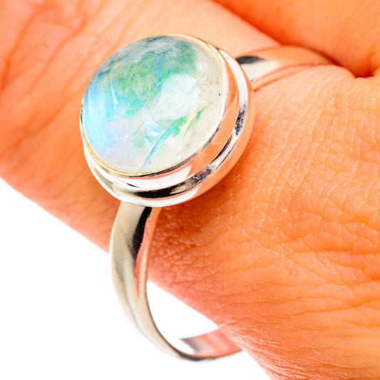 Green Moonstone Rings handcrafted by Ana Silver Co - RING82824