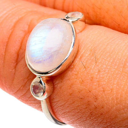 Rainbow Moonstone Rings handcrafted by Ana Silver Co - RING82836