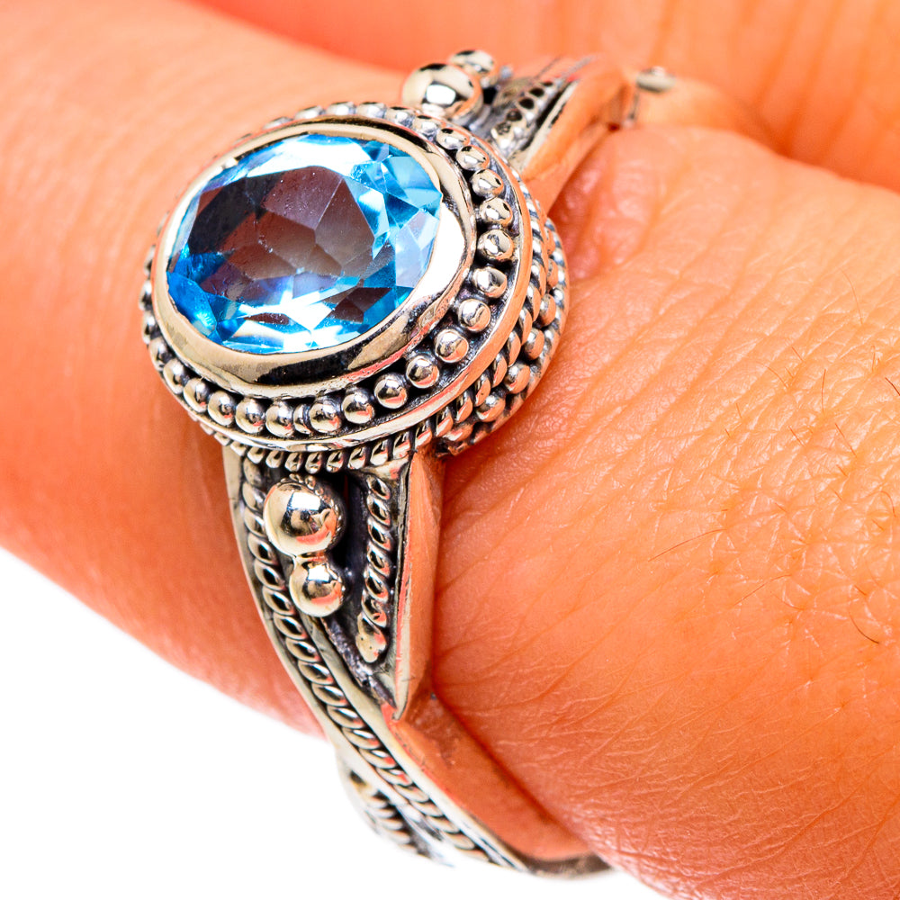 Blue Topaz Rings handcrafted by Ana Silver Co - RING82845