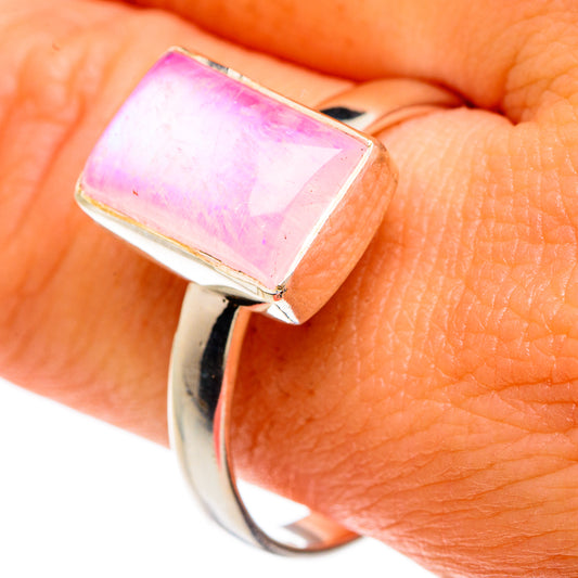 Pink Moonstone Rings handcrafted by Ana Silver Co - RING82856