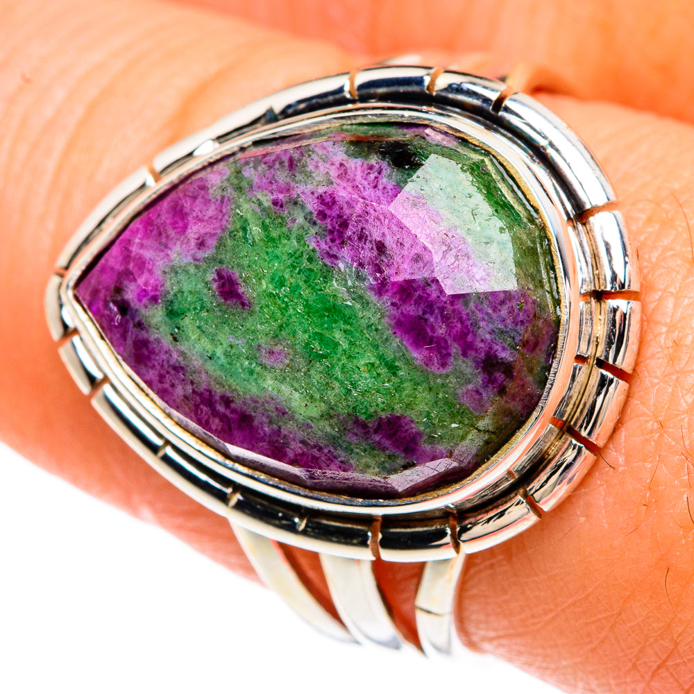 Ruby Zoisite Rings handcrafted by Ana Silver Co - RING82863