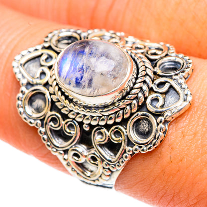 Rainbow Moonstone Rings handcrafted by Ana Silver Co - RING82889