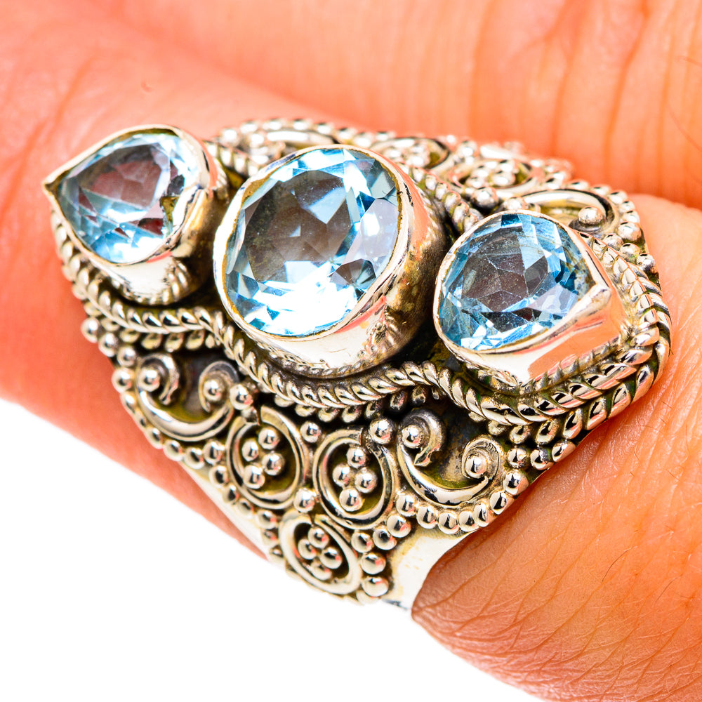 Blue Topaz Rings handcrafted by Ana Silver Co - RING82898