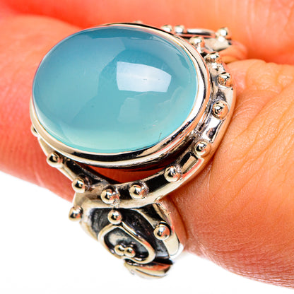 Aqua Chalcedony Rings handcrafted by Ana Silver Co - RING82900