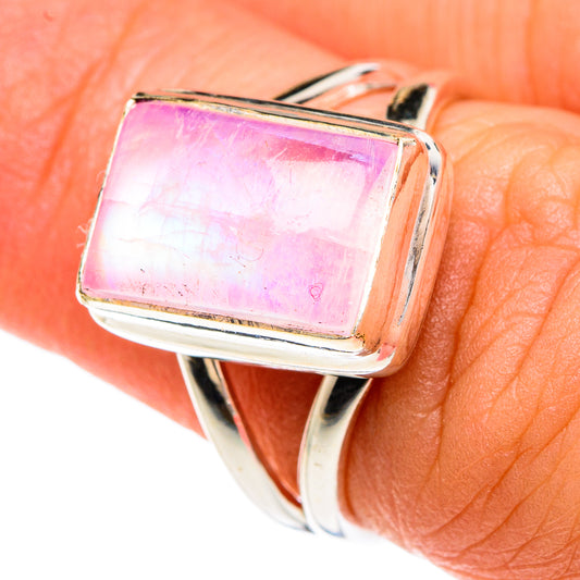 Pink Moonstone Rings handcrafted by Ana Silver Co - RING82913