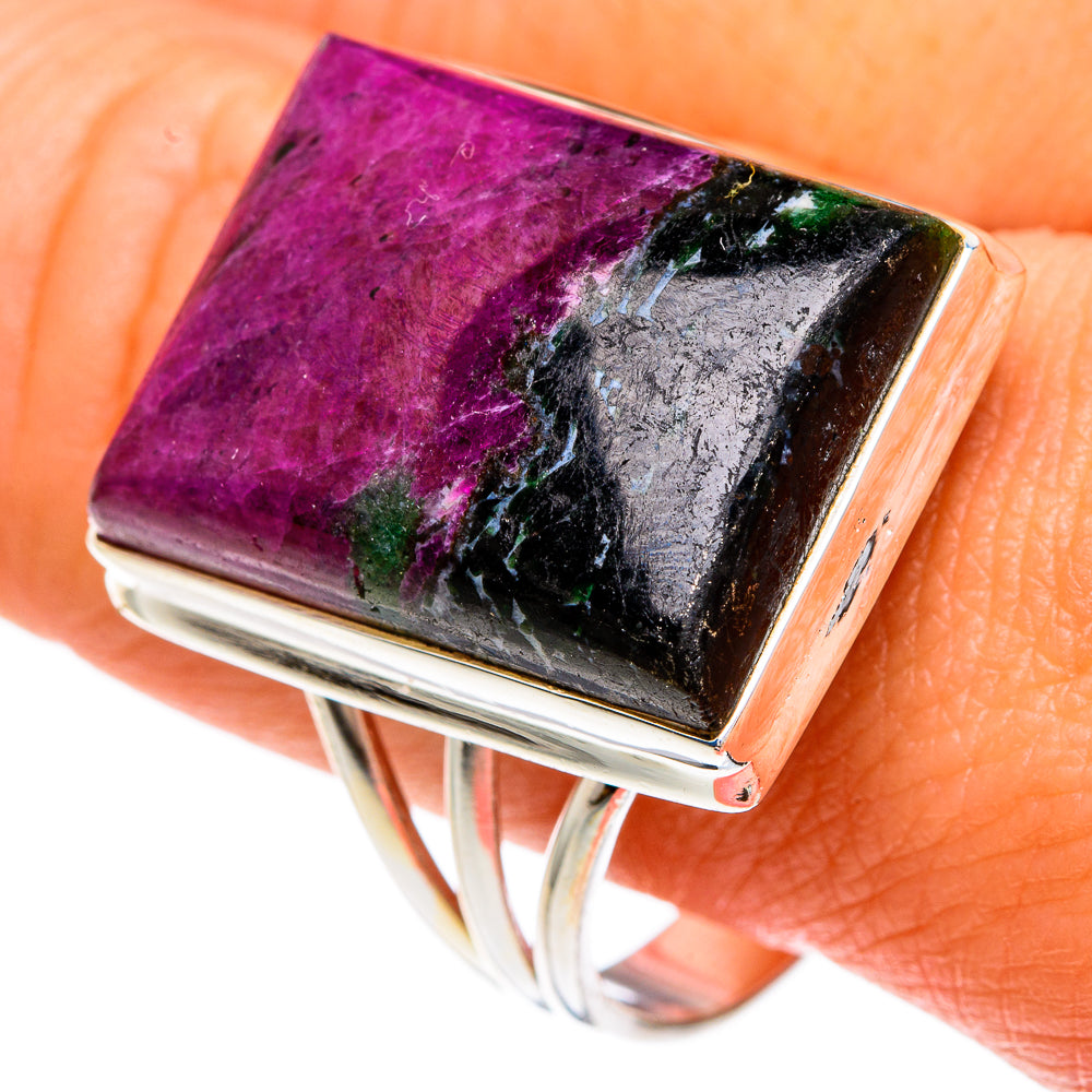 Ruby Zoisite Rings handcrafted by Ana Silver Co - RING82916