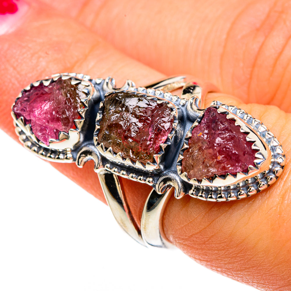 Watermelon Tourmaline Rings handcrafted by Ana Silver Co - RING82917