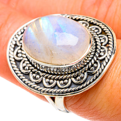 Rainbow Moonstone Rings handcrafted by Ana Silver Co - RING82925