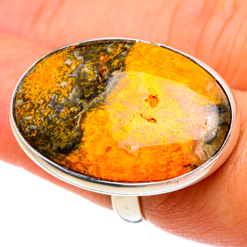 Bumble Bee Jasper Rings handcrafted by Ana Silver Co - RING82936