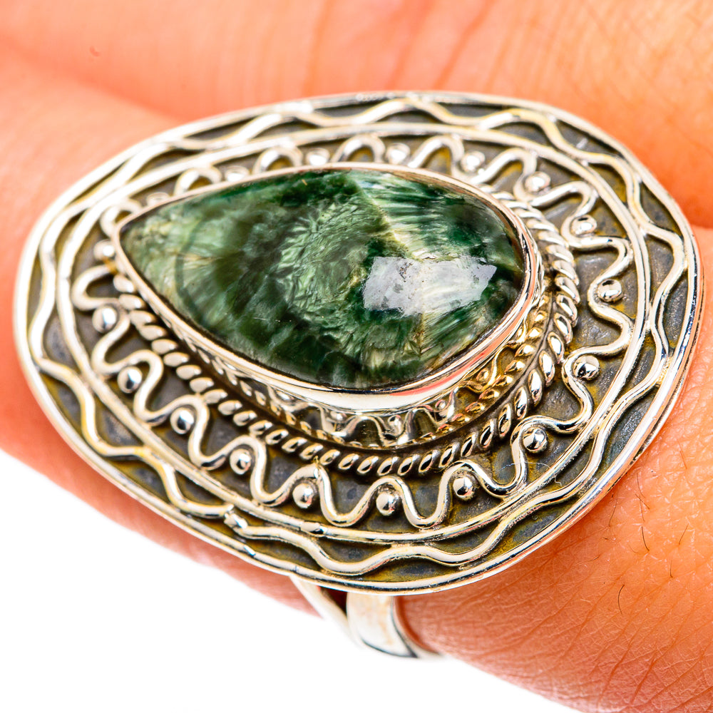 Seraphinite Rings handcrafted by Ana Silver Co - RING82953
