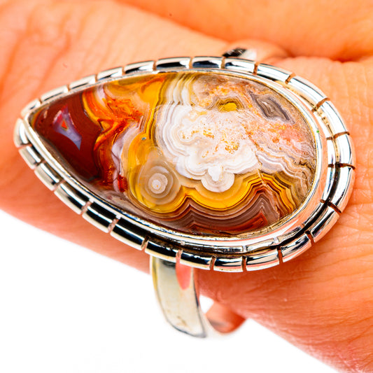 Crazy Lace Agate Rings handcrafted by Ana Silver Co - RING82957