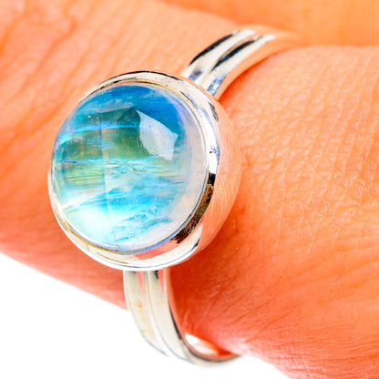 Rainbow Moonstone Rings handcrafted by Ana Silver Co - RING82969