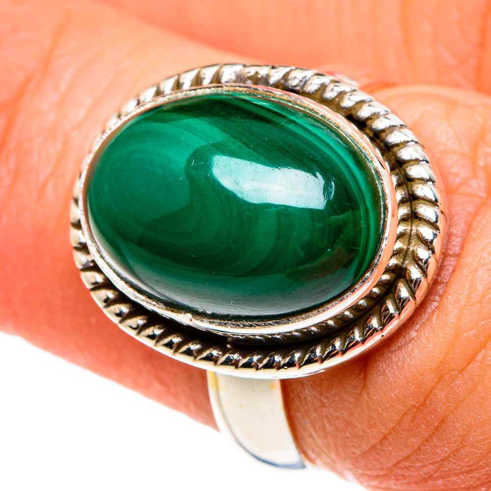 Malachite Rings handcrafted by Ana Silver Co - RING82975