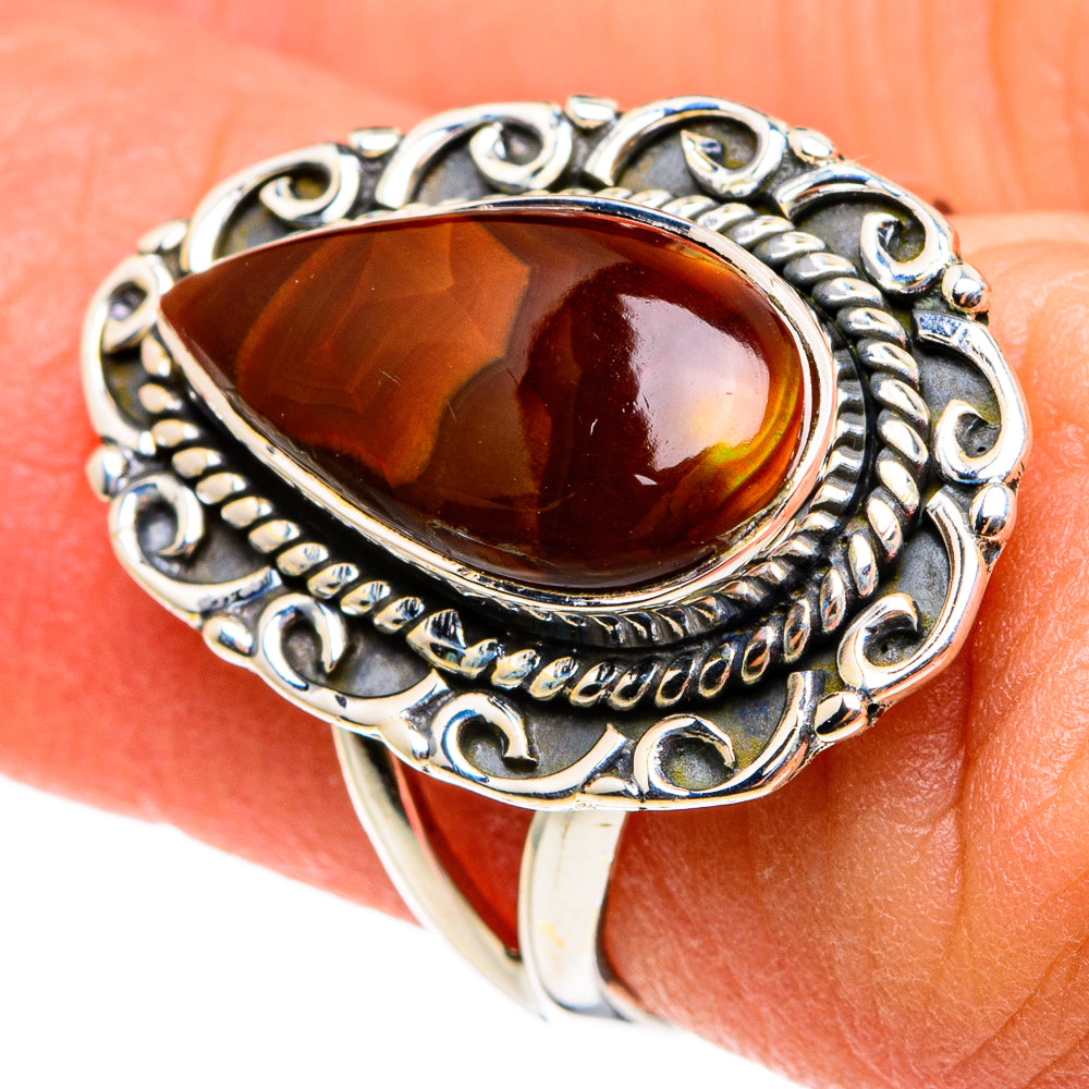 Mexican Fire Agate Rings handcrafted by Ana Silver Co - RING82978