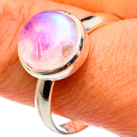 Pink Moonstone Rings handcrafted by Ana Silver Co - RING82984