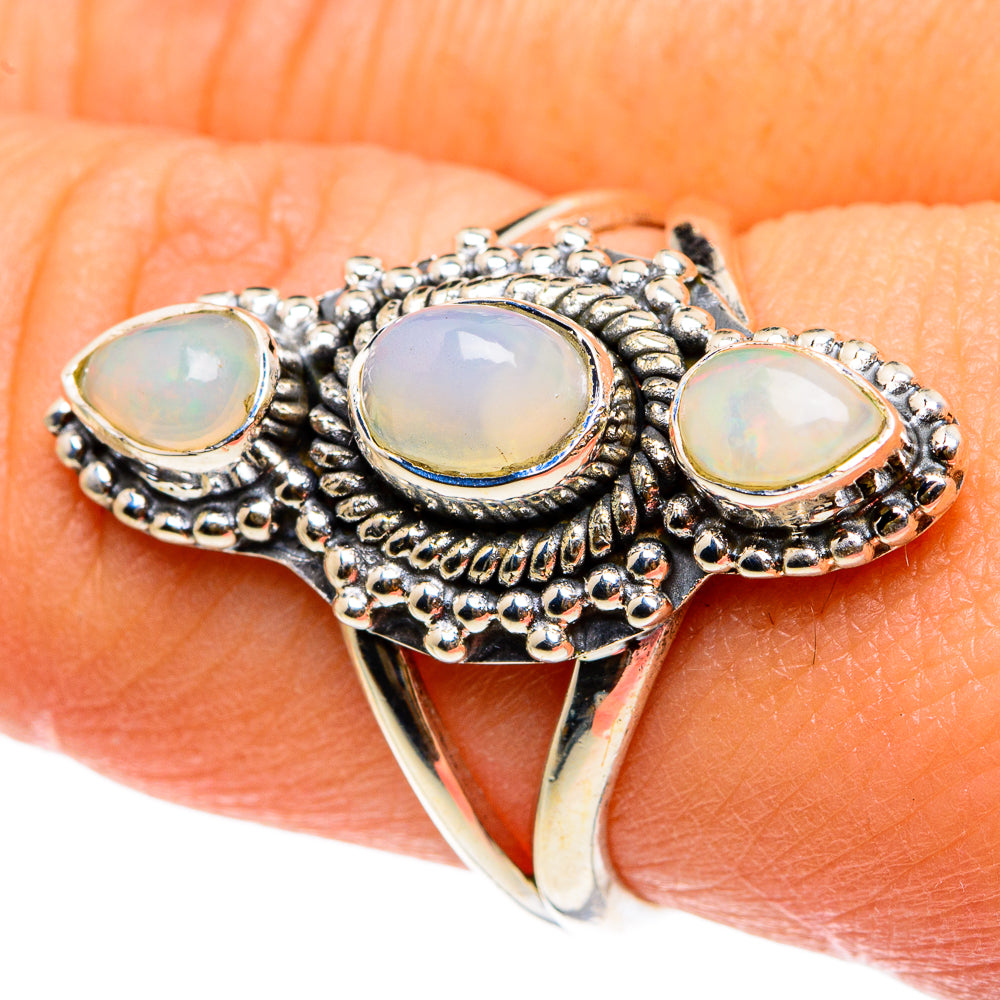 Rainbow Moonstone Rings handcrafted by Ana Silver Co - RING82995