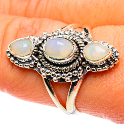 Rainbow Moonstone Rings handcrafted by Ana Silver Co - RING82995