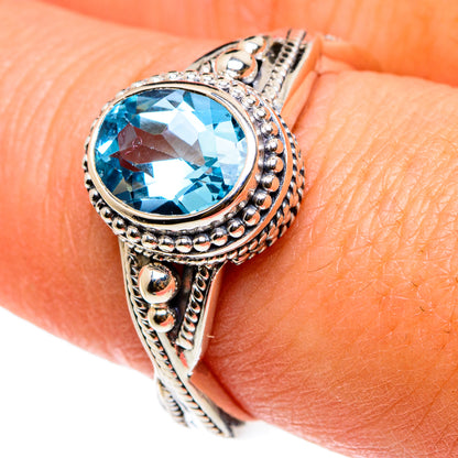 Blue Topaz Rings handcrafted by Ana Silver Co - RING83003