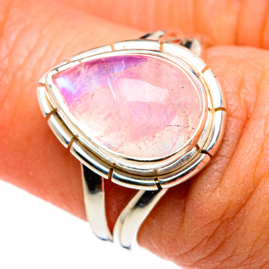 Pink Moonstone Rings handcrafted by Ana Silver Co - RING83014