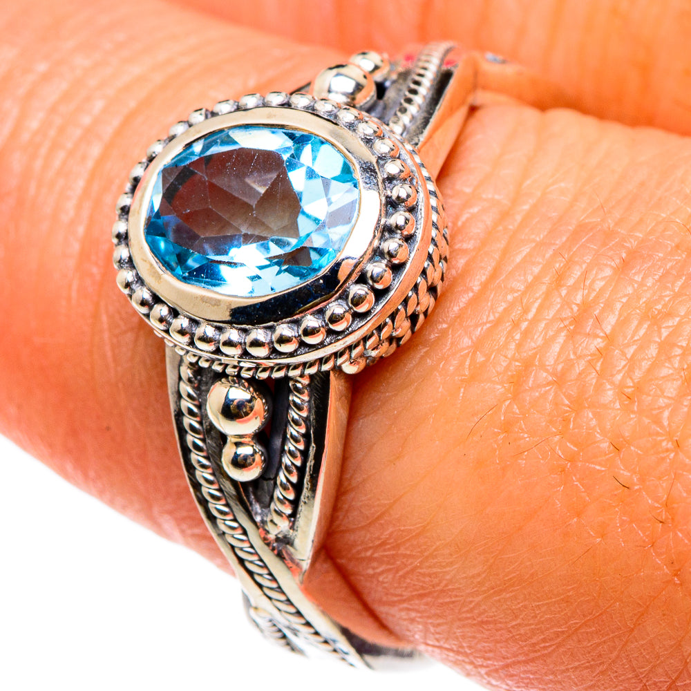 Blue Topaz Rings handcrafted by Ana Silver Co - RING83060